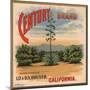 Century Brand - Los Angeles, California - Citrus Crate Label-Lantern Press-Mounted Premium Giclee Print