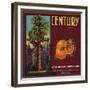 Century Brand - Los Angeles, California - Citrus Crate Label-Lantern Press-Framed Premium Giclee Print