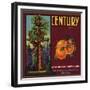 Century Brand - Los Angeles, California - Citrus Crate Label-Lantern Press-Framed Premium Giclee Print