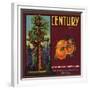 Century Brand - Los Angeles, California - Citrus Crate Label-Lantern Press-Framed Premium Giclee Print