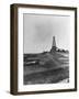 Century Oil Co. Sitting in Field Where Horses and People Mill About Tiny Lone House Sits in Fore.-null-Framed Photographic Print