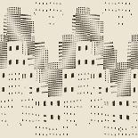 Abstract Brushed Grunge Block Seamless Pattern.-cepera-Framed Art Print