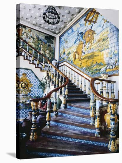 Ceramic and Azulejos Tile Staircase with Scenes from Don Quixote-null-Stretched Canvas