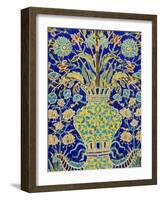 Ceramic Detail, Nadir Divanbegi Madressa, Bukhara, Uzbekistan, Central Asia-Upperhall Ltd-Framed Photographic Print