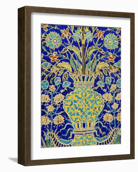 Ceramic Detail, Nadir Divanbegi Madressa, Bukhara, Uzbekistan, Central Asia-Upperhall Ltd-Framed Photographic Print