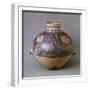 Ceramic Funerary Urn with Geometric Decoration, from Pan Shan-null-Framed Giclee Print