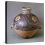 Ceramic Funerary Urn with Geometric Decoration, from Pan Shan-null-Stretched Canvas