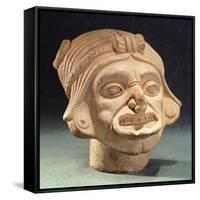 Ceramic Human Head Originating from Rio Iscuande-null-Framed Stretched Canvas