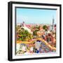 Ceramic Mosaic Park Guell in Barcelona, Spain. Park Guell is the Famous Architectural Town Art Desi-Vladitto-Framed Photographic Print