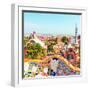 Ceramic Mosaic Park Guell in Barcelona, Spain. Park Guell is the Famous Architectural Town Art Desi-Vladitto-Framed Photographic Print