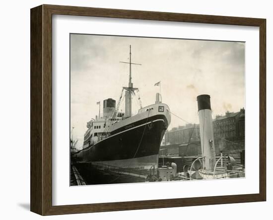 Ceramic Ship Pictured in Govan Dry Dock, April 1952-null-Framed Premium Photographic Print