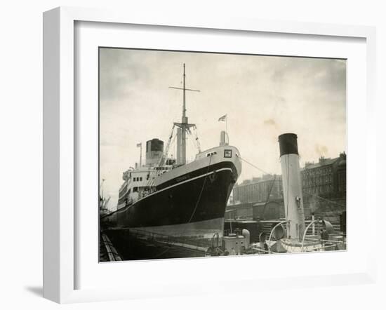 Ceramic Ship Pictured in Govan Dry Dock, April 1952-null-Framed Premium Photographic Print