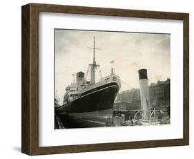 Ceramic Ship Pictured in Govan Dry Dock, April 1952-null-Framed Photographic Print