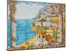 Ceramic Shop with Positano View Done in Tile, Positano, Amalfi, Campania, Italy-Walter Bibikow-Mounted Premium Photographic Print