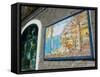 Ceramic Shop with Positano View Done in Tile, Positano, Amalfi, Campania, Italy-Walter Bibikow-Framed Stretched Canvas