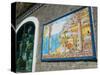 Ceramic Shop with Positano View Done in Tile, Positano, Amalfi, Campania, Italy-Walter Bibikow-Stretched Canvas