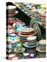 Ceramic Souvenirs, Positano, Amalfi Coast, Campania, Italy-Walter Bibikow-Stretched Canvas