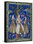 Ceramic Tile Panel with Female Musicians-null-Framed Stretched Canvas