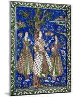 Ceramic Tile Panel with Female Musicians-null-Mounted Giclee Print