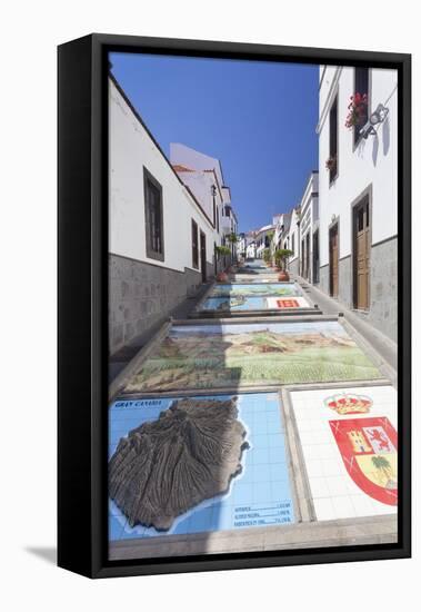 Ceramic Tiles Showing Parts of the Canary Islands-Markus Lange-Framed Stretched Canvas
