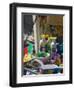 Ceramic Wares For Sale, Taormina, Sicily, Italy-Walter Bibikow-Framed Photographic Print