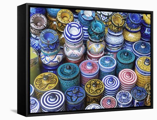 Ceramics for Sale in the Souk in the Medina, Marrakesh, Morocco, North Africa, Africa-Lee Frost-Framed Stretched Canvas