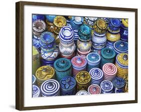 Ceramics for Sale in the Souk in the Medina, Marrakesh, Morocco, North Africa, Africa-Lee Frost-Framed Photographic Print