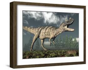 Ceratosaurus Dinosaur Roaring-Stocktrek Images-Framed Art Print
