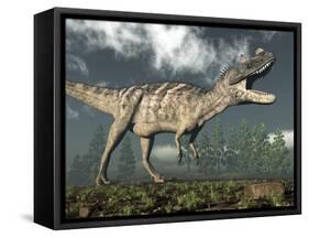 Ceratosaurus Dinosaur Roaring-Stocktrek Images-Framed Stretched Canvas