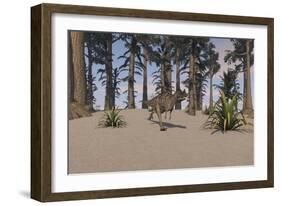 Ceratosaurus Hunting in a Prehistoric Environment-null-Framed Art Print