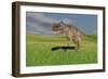 Ceratosaurus Hunting in Prehistoric Grasslands-null-Framed Art Print