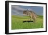 Ceratosaurus Hunting in Prehistoric Grasslands-null-Framed Art Print