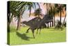 Ceratosaurus Running across a Field-null-Stretched Canvas