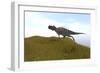 Ceratosaurus Running across a Grassy Field-null-Framed Art Print