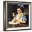 Cereal Bowl (or Girl with Blue Bow Eating Cereal)-Norman Rockwell-Framed Giclee Print