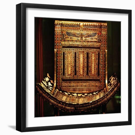 Ceremonial Chair of Tutankhamun, Detail of the Curved Seat and Back, New Kingdom, c.1325 BC-Egyptian 18th Dynasty-Framed Giclee Print