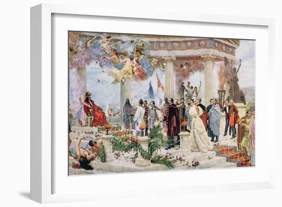 Ceremonial Curtain of the Croatian National Theatre, 1895-Vlaho Bukovac-Framed Giclee Print