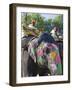 Ceremonial Painted Elephant at Amber Fort Near Jaipur, Rajasthan, India, Asia-Gavin Hellier-Framed Photographic Print