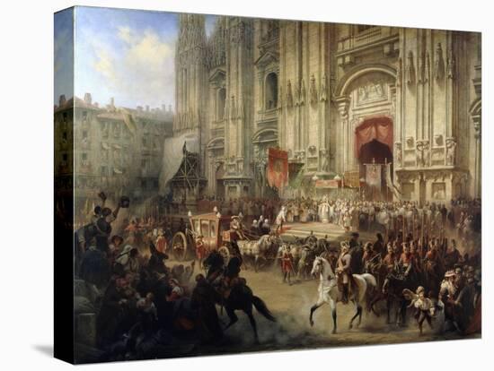 Ceremonial Reception of Field Marshal Alexander Suvorov in Milan in April 1799, 1850S-Adolf Jossifovich Charlemagne-Stretched Canvas