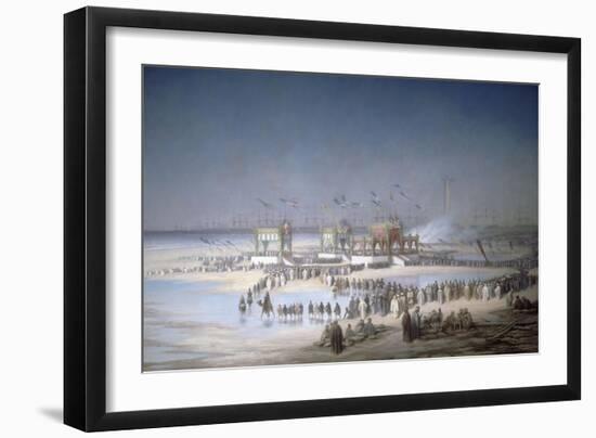 Cérémonie d'inauguration du canal de Suez à Port-Saïd, le 17 novembre 1869.-Édouard Riou-Framed Giclee Print