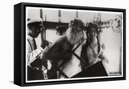 Ceremony Celebrating the Crossing of the Equator on Board the Airship 'Graf Zeppelin, 1930-null-Framed Stretched Canvas