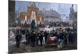 Ceremony for Laying of Foundation Stone of Galleria Victor Emmanuel II in Milan, March 7, 1865-Domenico Induno-Mounted Giclee Print