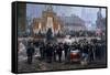 Ceremony for Laying of Foundation Stone of Galleria Victor Emmanuel II in Milan, March 7, 1865-Domenico Induno-Framed Stretched Canvas