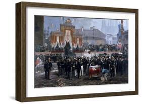 Ceremony for Laying of Foundation Stone of Galleria Victor Emmanuel II in Milan, March 7, 1865-Domenico Induno-Framed Giclee Print