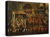 Ceremony in Basilica of Saint Mark in Venice, Painting by Anonymous Artist, Italy, 18th Century-null-Stretched Canvas