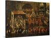 Ceremony in Basilica of Saint Mark in Venice, Painting by Anonymous Artist, Italy, 18th Century-null-Stretched Canvas