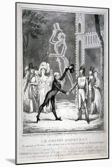 Ceremony in Vauxhall Gardens, Lambeth, London, 1833-Isaac Robert Cruikshank-Mounted Giclee Print