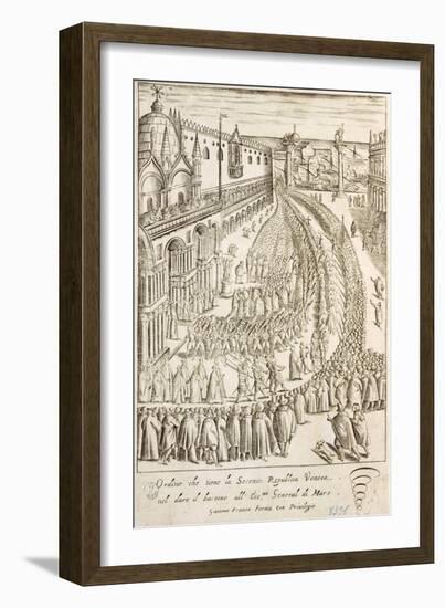 Ceremony in Venice for the Delivery of the Baton of Command to the Chief Admiral, 1610-Giacomo Franco-Framed Giclee Print