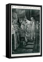 Ceremony of Crowning of King George V's Head-Georges Scott-Framed Stretched Canvas