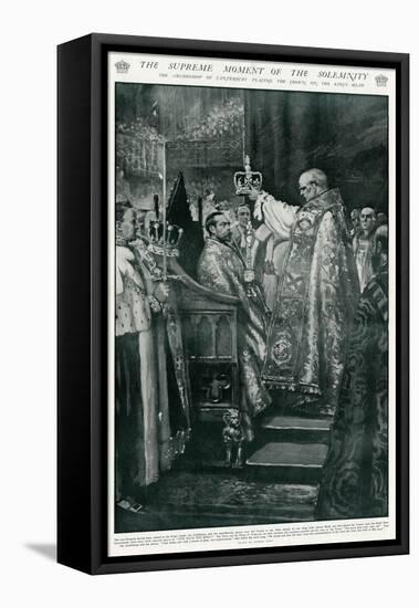 Ceremony of Crowning of King George V's Head-Georges Scott-Framed Stretched Canvas